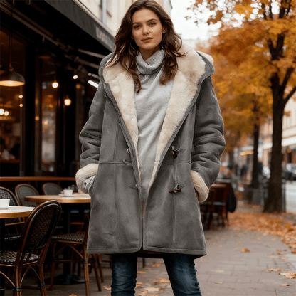 🥼🐏💖【Zimska novost 43% popusta】Modna in topla ženska semiš jakna 2025 z volneno podlogo, velikosti S–5XL, primerna za zimo in vsakodnevno nošenje