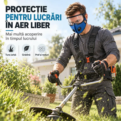 🔥 【OFERTĂ LIMITATĂ: 1+1 GRATIS】 Mască Multifuncțională de Protecție pentru Sport și Lucru 🚴 | Vizieră HD Detașabilă · Ideală pentru Ciclism, Tuns Iarbă & Lucrări cu Praf · 4 Culori
