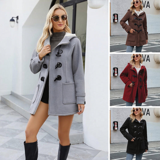 🔥Ostatni dzień 50% zniżki - Ciepłe damskie kurtki z kapturem, długość midi