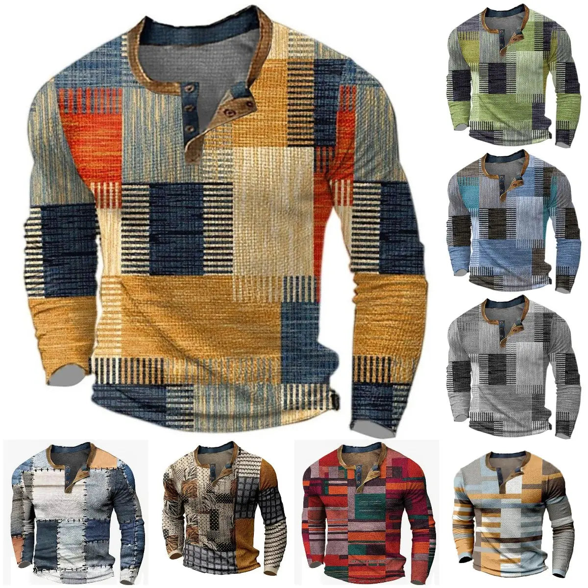 🏆【S–5XL】Noutate pentru toamnă și iarnă – un top elegant pentru bărbați, cu design în contrast și croială confortabilă pentru mărimi mari.