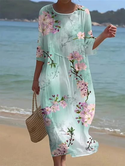 🔥Ofertă limitată în timp🔥【S-5XL】Rochie nouă de plajă, casual, cu imprimeu, pentru femei