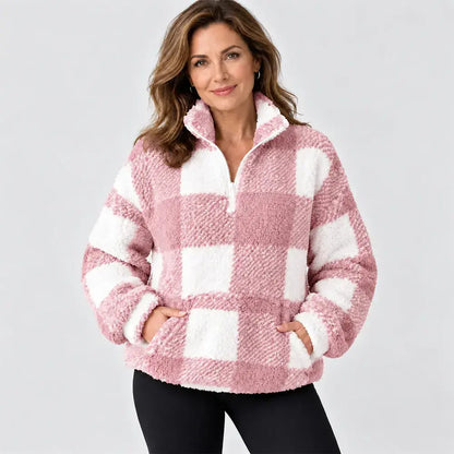 🌸【S-5XL】Un pulover din fleece în carouri, incredibil de moale, care îți ține de cald! 🧊🔥