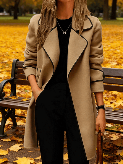 💖🔥【Επίπτωση 50%】[M-4XL] Νέο μοντέλο φθινοπωρινό/χειμερινό 2025, γυναικεία κάρδιган διπλής όψης μέσου μήκους από κασμέρι