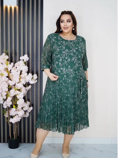 💃✨【S-5XL】Rochie nouă de marime mare, elegantă din șifon imprimat