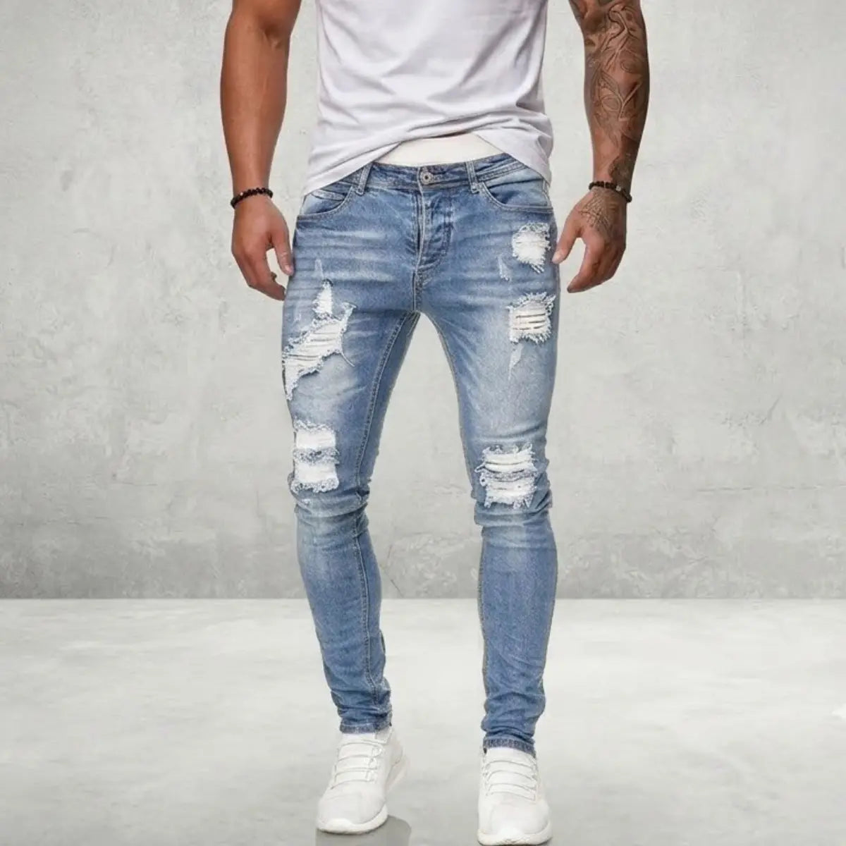 👖Blugi skinny rupți pentru bărbați, reducere 50%🏆