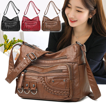 💥【Kupte 1 a 1 dostanete zdarma】👜2025 Nová kabelka přes rameno / crossbody z měkké kůže s velkou kapacitou 