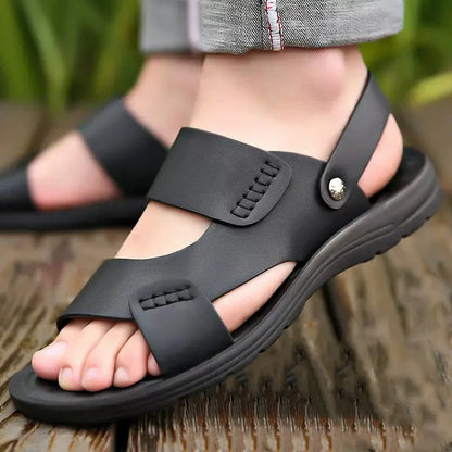 🔥【Reducere 50%】✨【37~47】 Sandale de plajă din piele pentru bărbați, lucrate manual, model nou
