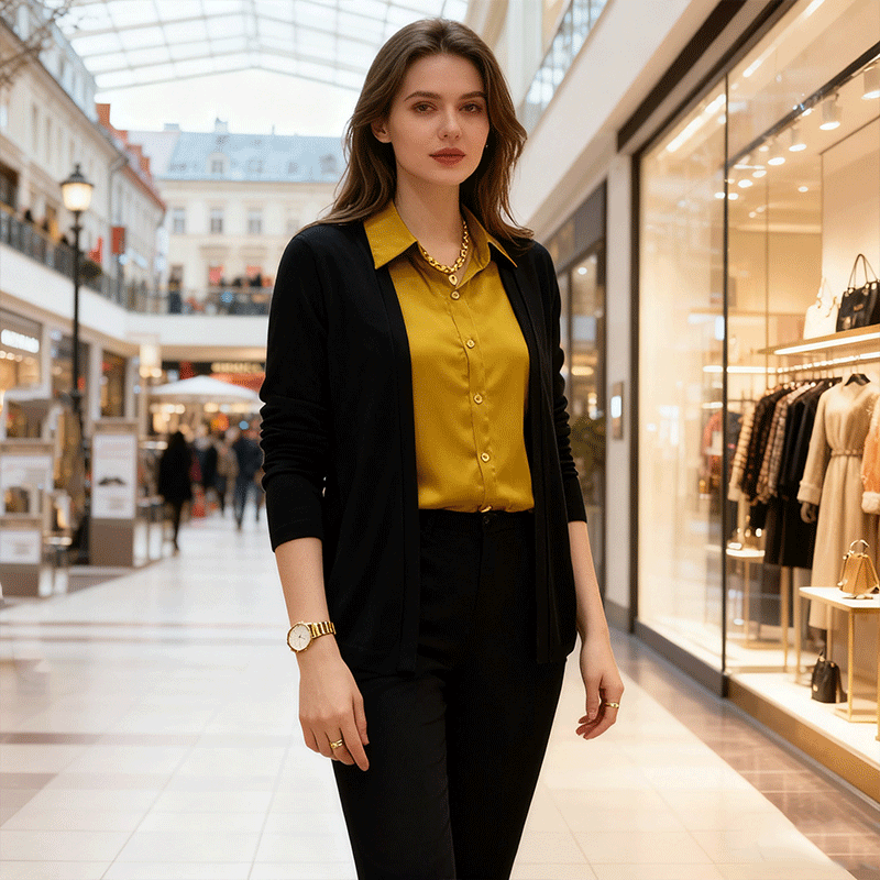 【Jesień/Zima 50% OFF】【L-5XL】2025 Nowa jesienna fałszywa koszula dwuczęściowa, elegancki styl