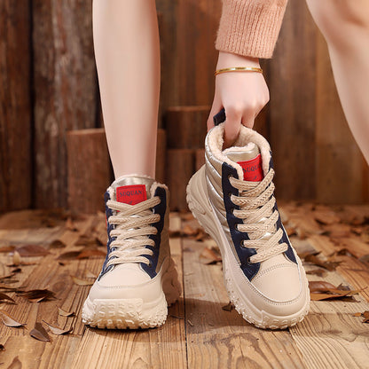 【35-40】Cizme de zăpadă înalte cu talpă groasă din catifea îngroșată de iarnă 3808127