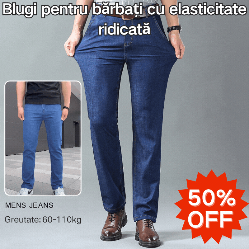 🔥👖【60-110 kg】Blugi bărbătești, simpli, casual, versatili, mărimi mari