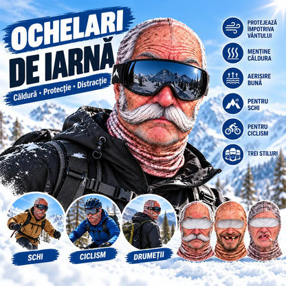 🔥😎 Mască de față 3D amuzantă și călduroasă pentru sporturile de iarnă în aer liber
