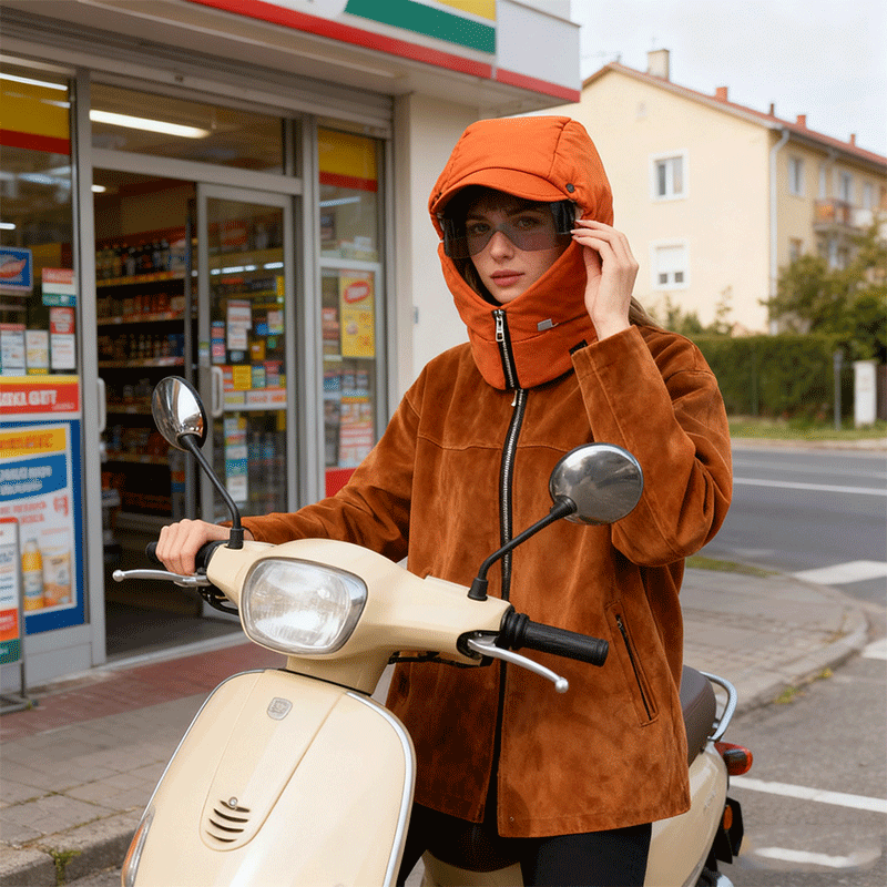 ⛄⛷【Połowa ceny jesień-zima】Nowa, ciepła, całkowicie zakrywająca, wiatroszczelna czapka z okularami rowerowymi