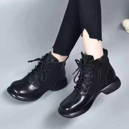 😍【35-40】 2024 toamna si iarna noua moda retro cizme Martin cu varf rotund-3854888