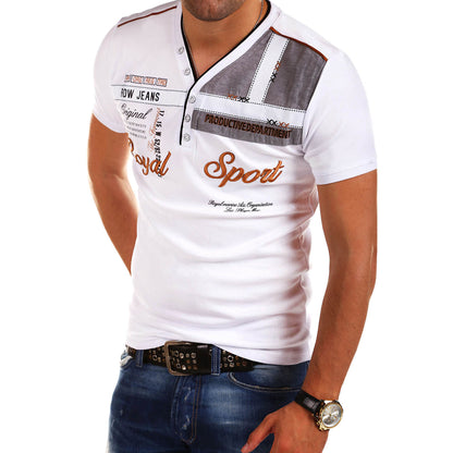 👕【S-6XL】Tricou ușor pentru bărbați, cu mânecă scurtă și decolteu în V