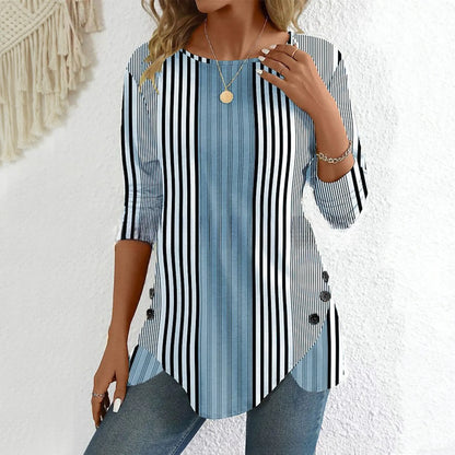 ✨🔥【S-6XL】Cămașă casual cu dungi pentru femei, mărime mare✅️Ramburs la livrare