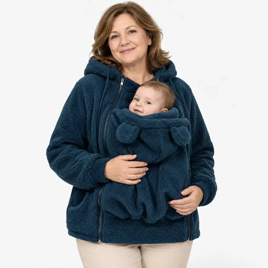 🧸❄️ Jachetă moale din fleece tip „teddy”– ia-ți cu tine bebelușul sau câinele!