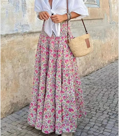 💃【40-120kg】Fustă nouă de vacanță casual cu imprimeu floral, primăvară-vară 2026