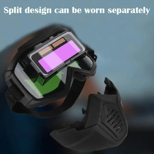 🔥【Kupte jednu, druhou dostanete zdarma】Automaticky ztmavovací celoobličejová svářečská kukla 