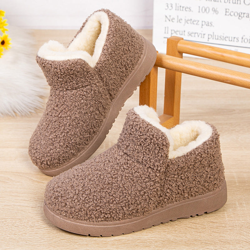 【Rozmiary 35-41】Ciepłe płaskie buty śnieżne wykonane z wełny i aksamitu