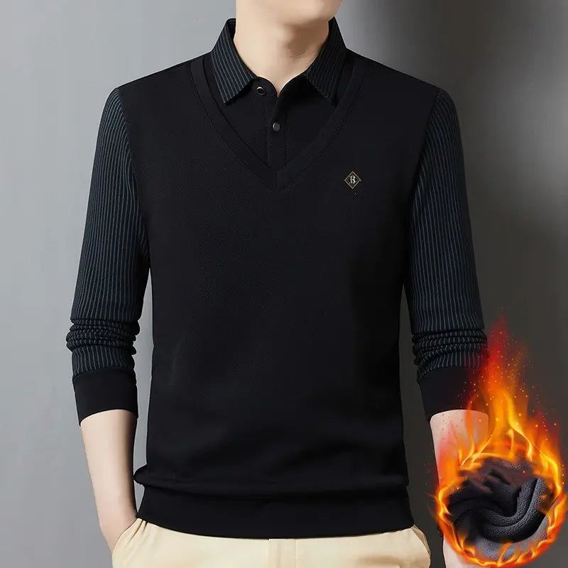 🔥👔【M-4XL】Top cald pentru bărbați din cașmir premium, din două piese, all-in-one