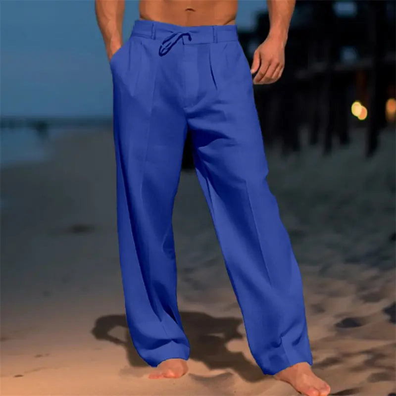👖 50% reducere🔥 Pantaloni bărbătești din in respirabil, stil vacanță la plajă și la malul mării