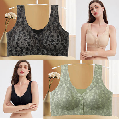 😍【2dílná sada】Dámská podprsenka s kosticemi a zapínáním vpředu ❤️【Vhodné pro 40-100 kg】 