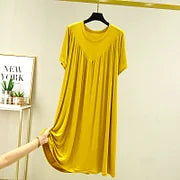 💖【S-4XL】Rochie de pijama cu mânecă scurtă, moale și confortabilă.