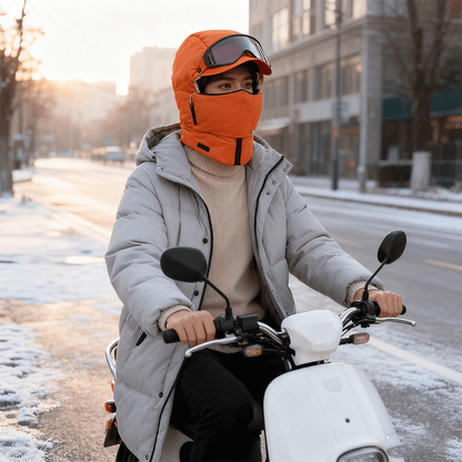 ⛄⛷【Połowa ceny jesień-zima】Nowa, ciepła, całkowicie zakrywająca, wiatroszczelna czapka z okularami rowerowymi