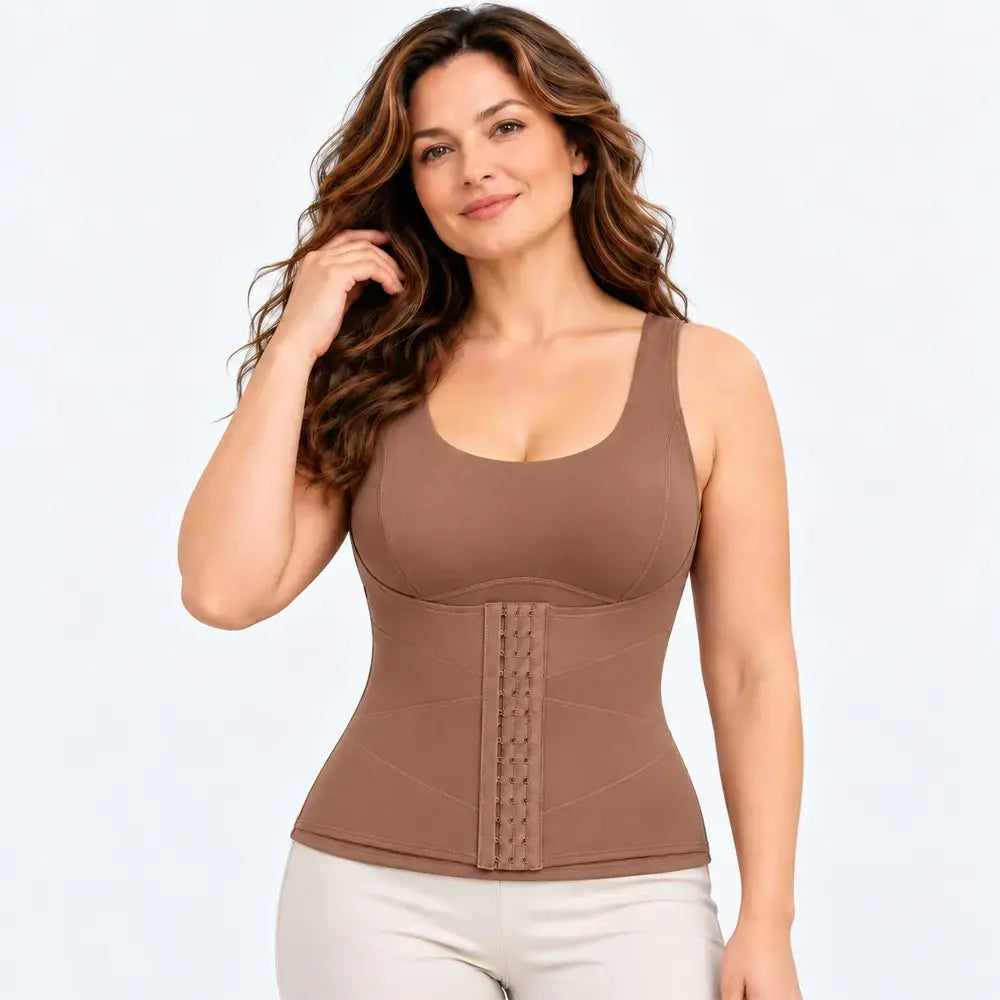 【XL-5XL / 4 culori】Vestă călduroasă cu căptușeală din fleece, fabricată în Germania, concepută pentru a modela zona abdomenului și a taliei