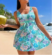 🏖️👙【Ofertă limitată】🌴【S-6XL】Costum de baie elegant cu imprimeu, mărime mare
