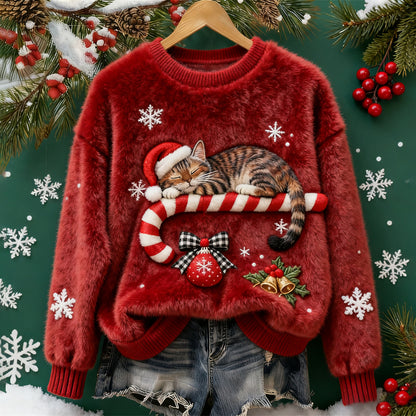 💥🍁【Oferte recente atractive】🔥Pulover de Crăciun din flanel pentru femei, decorat cu diverse modele încântătoare