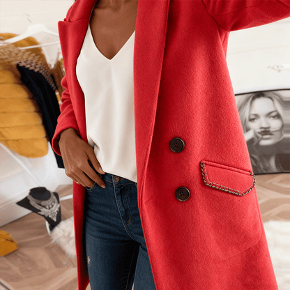 🔥🔥【Ograniczony czas z 50% rabatem】Nowy modny model damskiej jednofarbowanej kurtki przeciw wiatrowanej na jesień i zimę