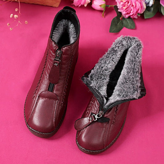 【35-41】Cizme de gleznă din piele naturală antiderapante pentru femei italiene făcute manual-3752315