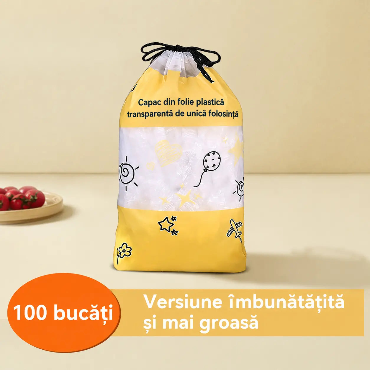【2 pungi, 200 bucăți】Huse de unică folosință pentru păstrarea prospețimii, din material de uz alimentar