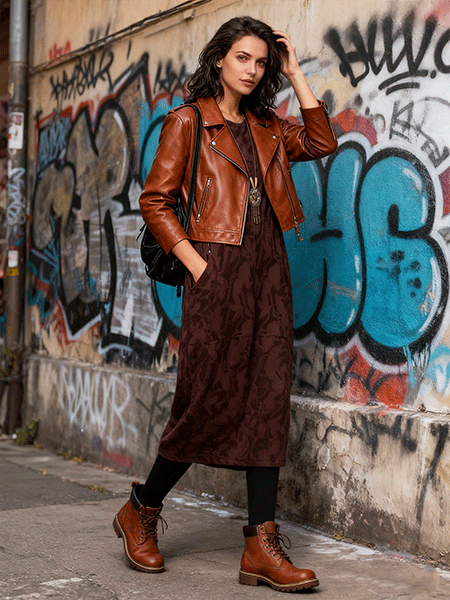 ✨【S-3XL】2025 Nowa damska sukienka z nadrukiem, okrągłym dekoltem i długim rękawem, czysta bawełna, miękka i wygodna