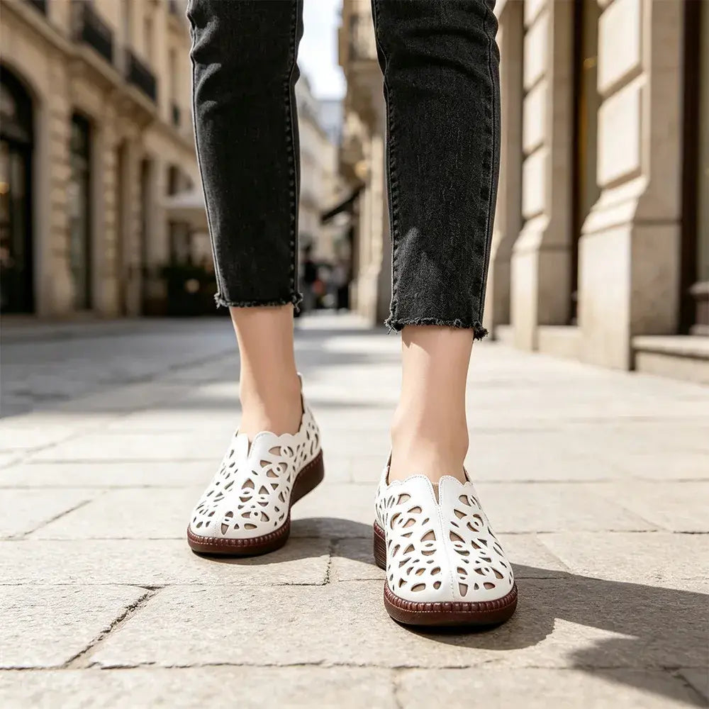【35-42】Pantofi de damă retro retro respirabili cu vârf rotund