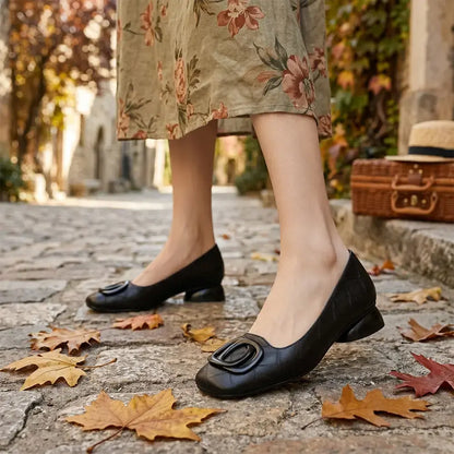 👡 Pantofi Mary Jane de damă, stil franțuzesc retro, cu talpă joasă – vârf rotund și decupați – confortabili, potriviți pentru purtarea zilnică