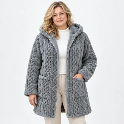 【S–3XL】Cardigan popular pentru femei, cu fermoar, material neted, reversibil și plușat, stil casual, ideal pentru toamnă și iarnă