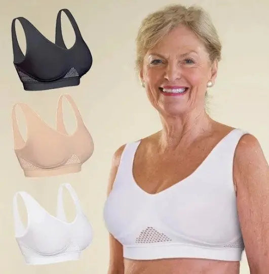 😍🎁【Pachet de 3 bucăți】✨ Sutien fără cusături pentru mărimi mari ❤️ Respirabil și răcoros 【40–120KG】🌬️💃