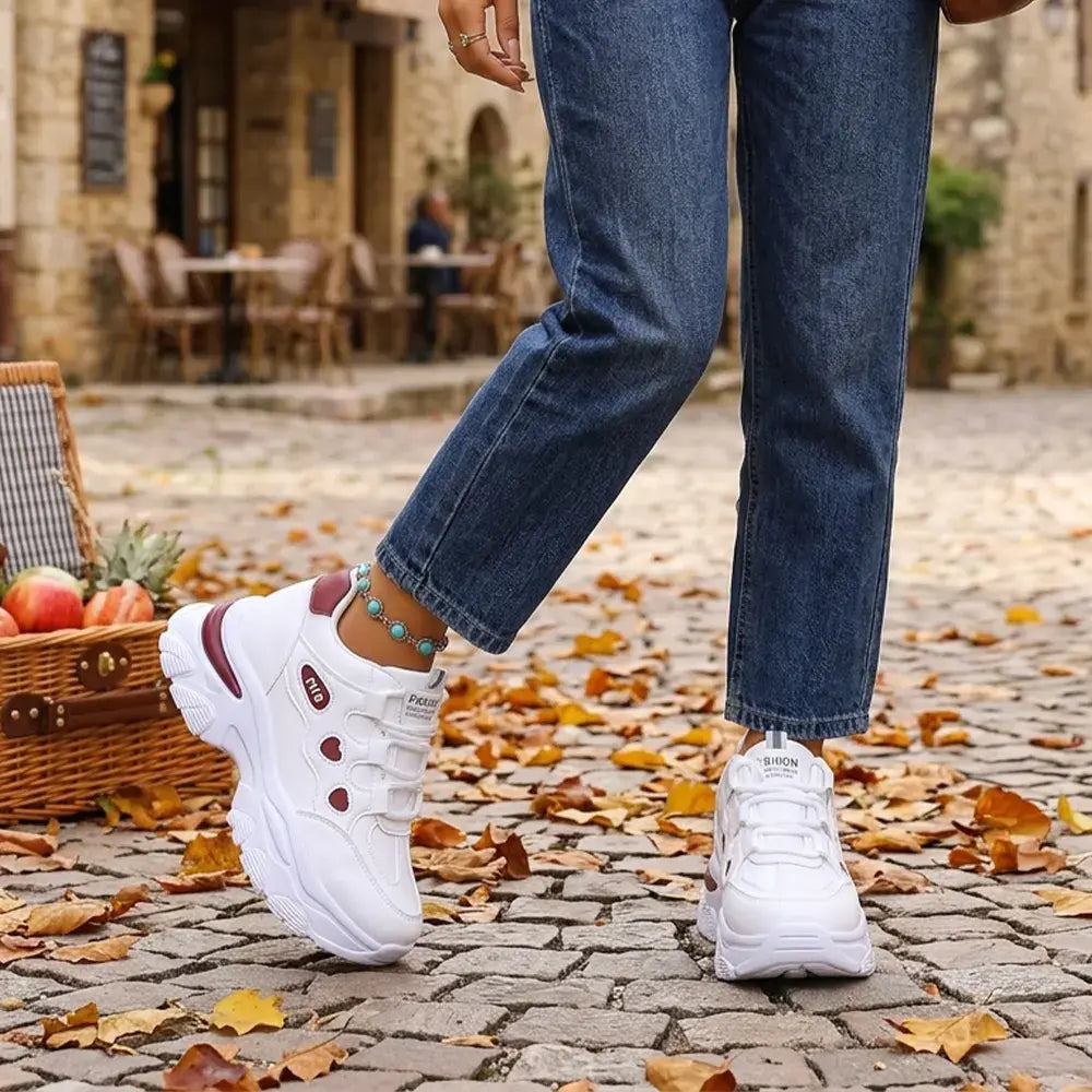 【35-42】👟 Pantofi sport damă cu platformă Chunky Dad – cu pană ascunsă – cu șireturi, pantofi sport casual în combinații de culori 2026