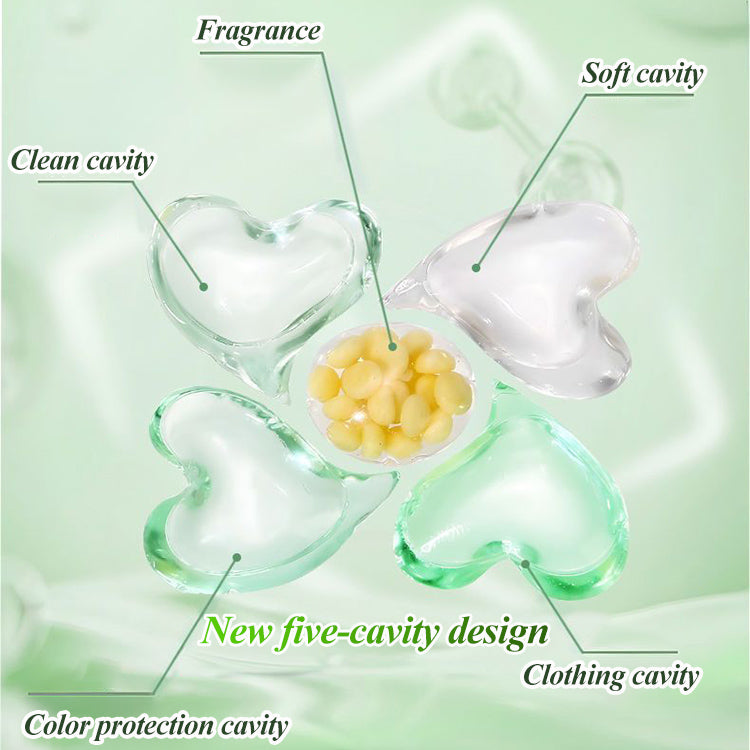 [✨30 szt.✨] Bardzo duże wiaderko z 5 pachnącymi perełkami do prania Długotrwały zapach Skuteczna dezynfekcja 