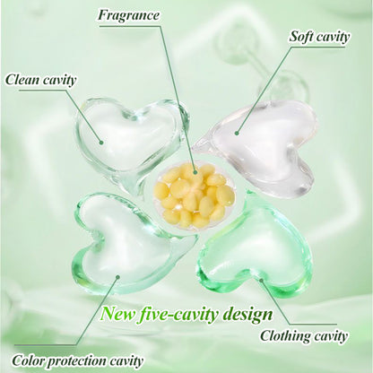 [✨30 szt.✨] Bardzo duże wiaderko z 5 pachnącymi perełkami do prania Długotrwały zapach Skuteczna dezynfekcja 