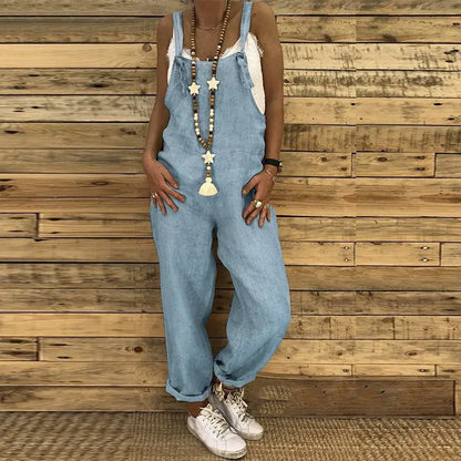 👖 Salopetă nouă, elegantă și lejeră din denim💖