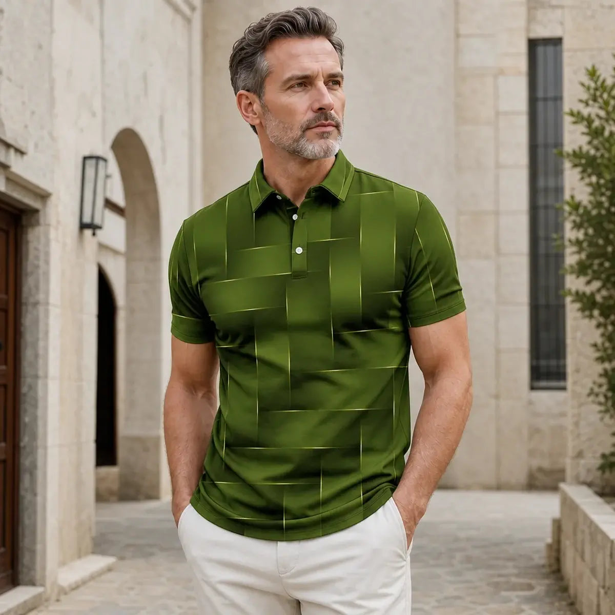 ✨🔥Accesoriu nou de vară【S-5XL】Tricou polo ușor de lux în carouri pentru bărbați, de vară nouă - confortabil la atingere și respirabil