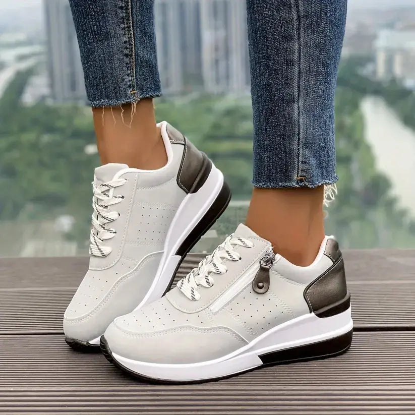 🔥Bestseller 【Reducere de 50%】Pantofi ortopedici moderni și confortabili pentru femei, cu fermoar lateral și talpă groasă