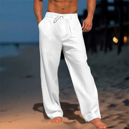 👖 50% reducere🔥 Pantaloni bărbătești din in respirabil, stil vacanță la plajă și la malul mării