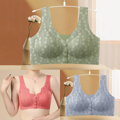 💖💖【Paquete de 3 piezas】Sujetador sin aros con botón frontal para mujer😍【40-100kg】