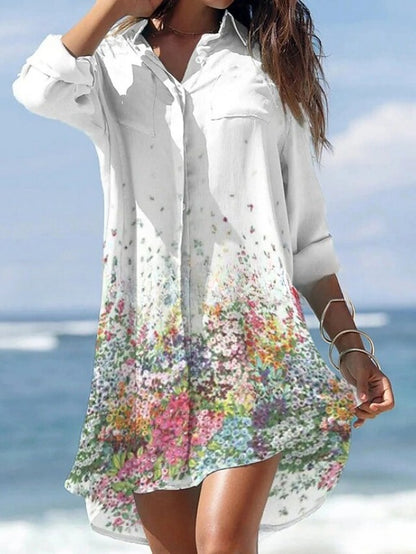 🌼 Rochie-cămașă, mărimi S–8XL – Model floral, colecția 2026