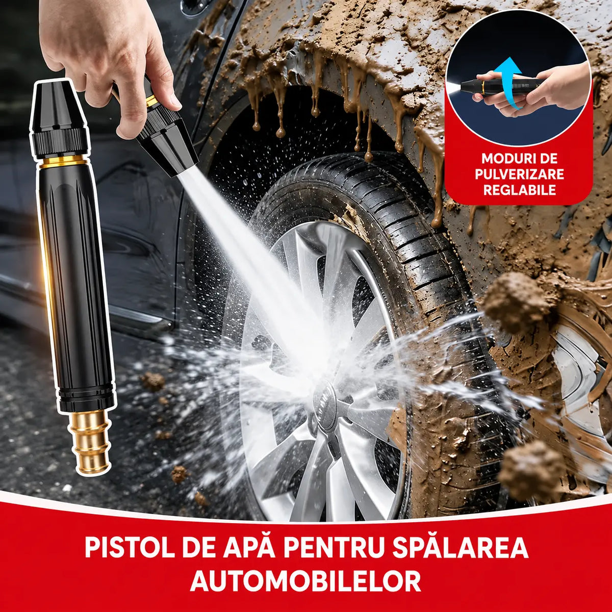 Pistol de pulverizare cu presiune ridicată pentru uz casnic（2 seturi）