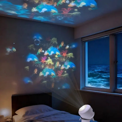 🌈💡Proiector LED rotativ dinamic cu efecte de lumină în șapte culori